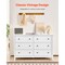 6 Drawer Wooden Dresser White Minimalist Chest for Bedroom Living Room